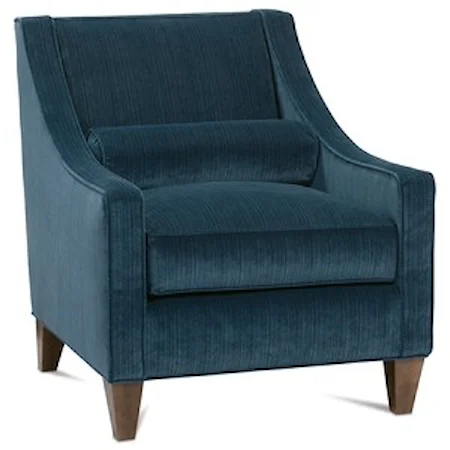 Christophe Contemporary Accent Chair with Slope Amrs and Tapered Feet 